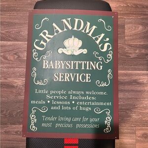 Grandma's Babysitting Service Sign